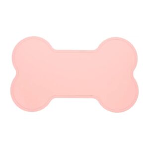 Pink Dog Bowl Mat for Food and Water Protection Silicone Dog Mat for Floors