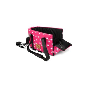 Pink Dog Car Seat Booster for Small Paws with Adjustable Straps