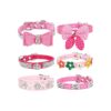 Pink Dog Collar with Adjustable Size, Soft PU Leather, and Metal Buckle Closure for