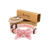 Pink Dog Collar with Geometric Pattern and Bow Tie for