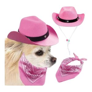 Pink Dog Sombrero Hat with Adjustable Strap for Holiday Parties