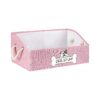 Pink Dog Toy Storage Chest with Large Capacity and Foldable Design