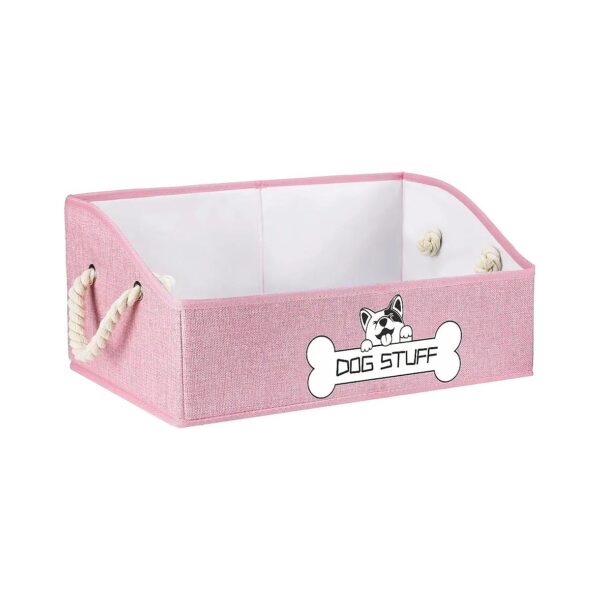 Pink Dog Toy Storage Chest with Large Capacity and Foldable Design