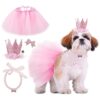 Pink Dog Tutu Outfit for Small to Medium Size Dogs Birthday Party Supplies