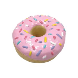 Pink Donut Chew Toy with Squeaker for Dogs and Gentle Chewing Experience