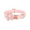 Pink Flower Dog Collar with Cotton Material and Removable Tie for Large Medium Small Dogs