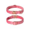 Pink Flower Dog Collar with Durable Suede and Metal Buckle for Small to Large Dogs