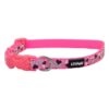 Pink Heart Reflective Dog Collar with Easy Buckle Closure and Reflective Material