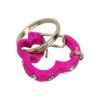 Pink Heart Rhinestone Dog Tag Clip Medium Size Anodized Aluminum Attachment