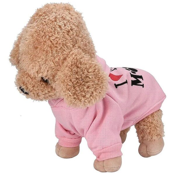 Pink Hoodie Dog T-Shirt for Small Breeds Winter Fashion Puppy Costume