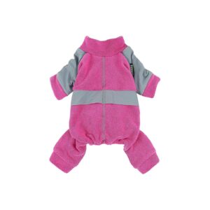 Pink Large Dog Clothing with Reflective Stripe Fleece Windbreaker for Small Dogs and Cats