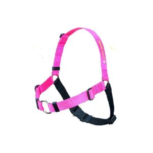 Pink Nylon Dog Training Harness for Medium-Large Wide Size with Front-Leash Attachment