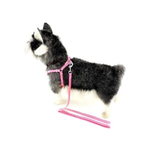 Pink Nylon Harness Leash Combo for Small Dogs Walking and Training