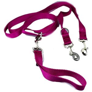 Pink Nylon Pet Leash for Walking with Detachable Handle and Adjustable 2 to 8 Foot Length