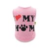 Pink Pet T-Shirt with "I Love Mom" Design for Small Dogs and Cats XS Breathable and Comfy