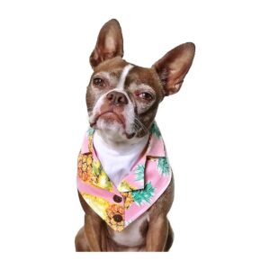 Pink Pineapple Hawaiian Vacation Style Dog Bandanas Medium to Large Size