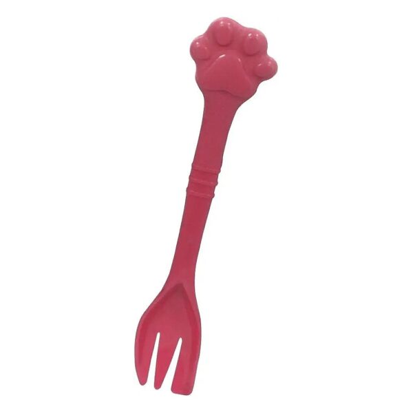 Pink Polyethylene Terephthalate Feeding Fork for Cats and Dogs