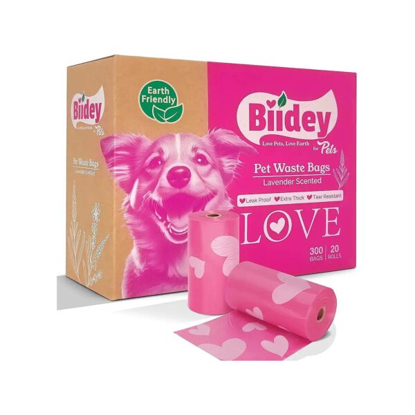 Pink Recyclable Dog Poop Bags with Easy Cleanup and Odor Control