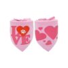 Pink Reversible Dog Bandanas with Heart and LOVE Design for Pet Accessorizing