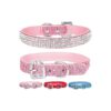 Pink Rhinestone Dog Collar with Glitter and Diamonds for Small and Medium Sized Dogs