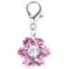 Pink Rhinestone Flower Charm Pendant for Dog Cat Necklace or Collar Accessory Jewelry