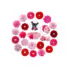 Pink Rose Red Pet Dog Collar Flower Bows 20pcs Slidable Removable Grooming Accessories