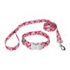 Pink Sharks Inspired Dog Collar and Leash Set for Small to Medium Breed Dogs