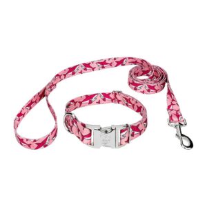 Pink Sharks Inspired Dog Collar and Leash Set for Small to Medium Breed Dogs