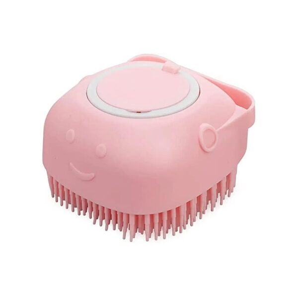 Pink Silicone Brush for Pet and Small Animal Hair Removal and Skin Massage