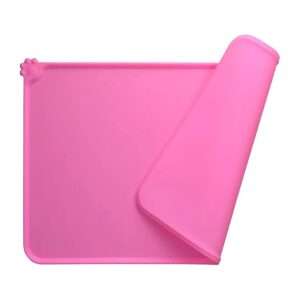 Pink Silicone Dog Cat Bowl Mat for Small Pets Non Slip Waterproof Feeding