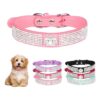 Pink Small to Medium Dog Collar with Bling Crystal Diamond Accent