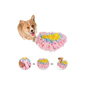 Pink Snuffle Mat for Small Pets and Puppies with Foraging and Puzzle Feeding Activity