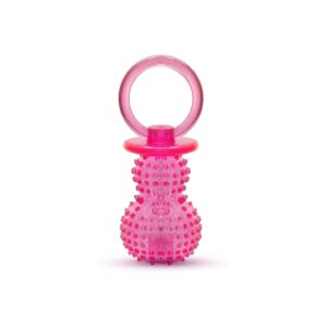 Pink Squeaky Dog Toy with Massage Particles, Teething Solution for Puppies