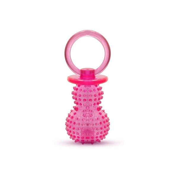 Pink Squeaky Dog Toy with Massage Particles, Teething Solution for Puppies