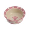 Pink Stoneware Pet Bowl with 6" Deep Inner Dimension Perfect for Small and Medium Breeds