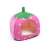 Pink Strawberry Fleece Pet Bed for Small Breeds and Tiny Pets