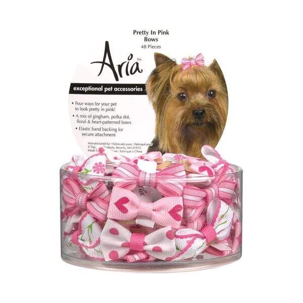 Pink Striped Dog Bows for Small Breed Dogs and Accessories