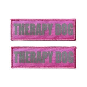 Pink-Therapy Dog Patches with Free Loop Tape for Easy Attachment