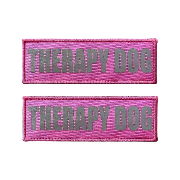 Pink-Therapy Dog Patches with Free Loop Tape for Easy Attachment