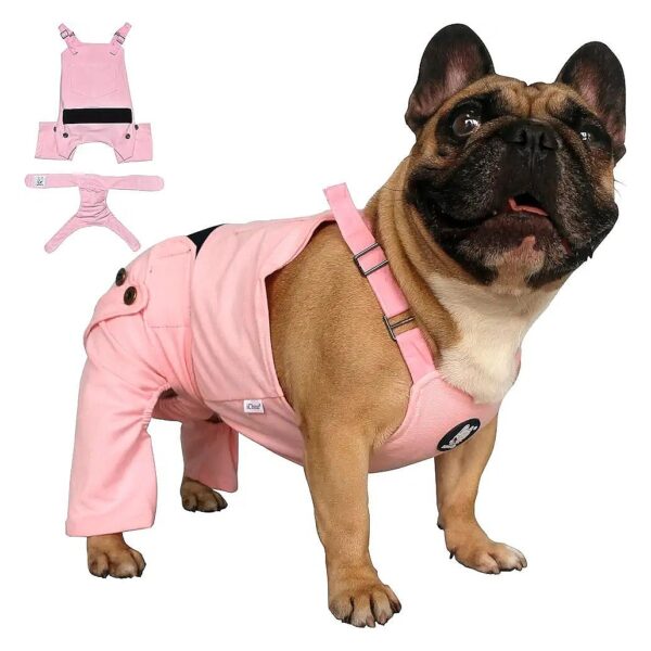 Pink Washable Diapers for French Bulldog Frenchie Pug English Female in Heat Cycle Small