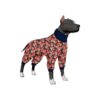 Pitbull Dog Pajamas for Large Breed Dogs Elastic Soft Lightweight Navy Print