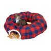 Plaid Cat Tunnel Bed Combines Comfortable Play and Resting Spot