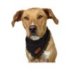 Plaid Dog Bandanas Brown Fabric with Leather Patch for Medium to Large Breeds