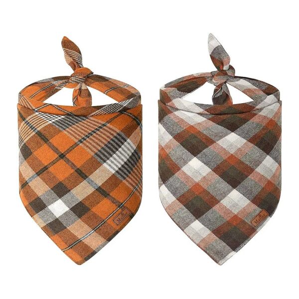 Plaid Dog Bandanas for Small Medium Large Cats Dogs Halloween Thanksgiving Holiday Wear