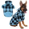 Plaid Dog Hoodie Sweaters with Hat for Small to Medium Dogs in Polyester and Fleece