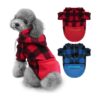 Plaid Dog Hoodie Sweatshirt with Hat and Pocket for Small Dogs in M Size