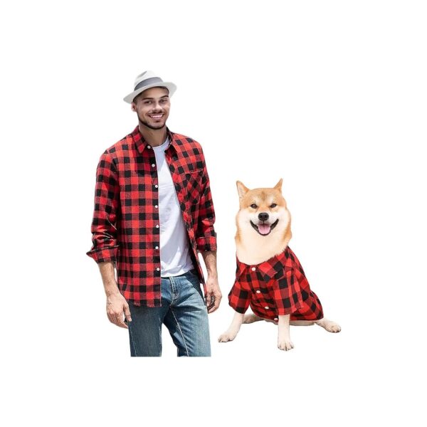 Plaid Dog Shirt for Small Medium Large Dogs with Adjustable Neck for a Secure Fit