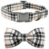 Plaid Pattern Dog Collar with Adjustable Size and Durable Metal Buckle for Medium Dogs