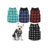 Plaid Pattern Dog Sweater with Leash Ring Fleece Vest for Small Dogs and Cats XS Size