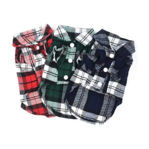 Plaid Pet Shirt Gifts for Cats and Small Breed Dogs All Seasons